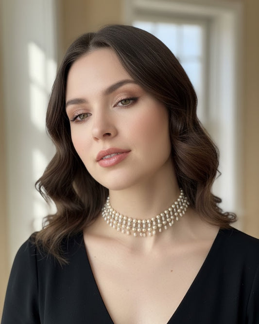 Silver Freshwater Pearl Fringe Choker