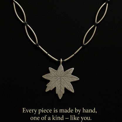 Silver Leaf & Hematite Necklace