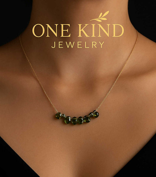 Sterling Silver Chain With Green CZ