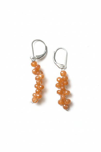 Sterling Silver Wire Wrap with Carnelian Earrings