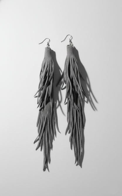Sterling Silver and Leather Earrings