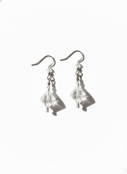 Sterling Silver with Clear Swarovski Crystal Earrings
