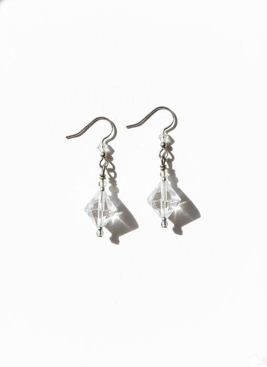 Sterling Silver with Clear Swarovski Crystal Earrings