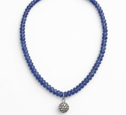 Sterling Silver, Iolite, and Pyrite Center Stone Necklace