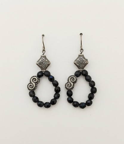 Sterling Silver Black Crystals