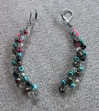 Sterling Silver Wire Wrap with Multi-Color Beads