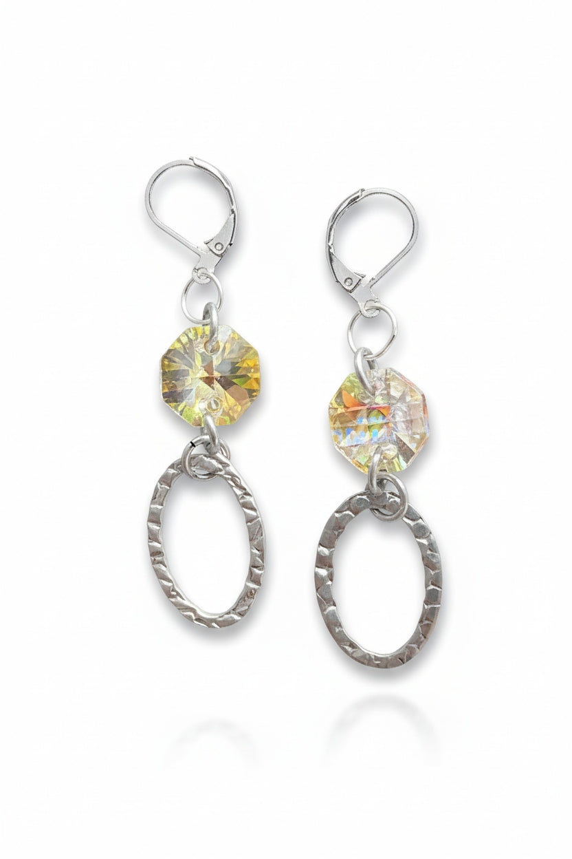 Sterling Silver with Swarovski Crystals and Blue Chalcedony