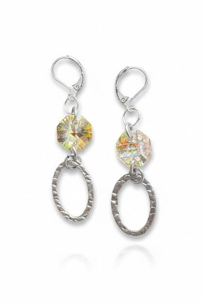 Sterling Silver with Swarovski Crystals and Blue Chalcedony