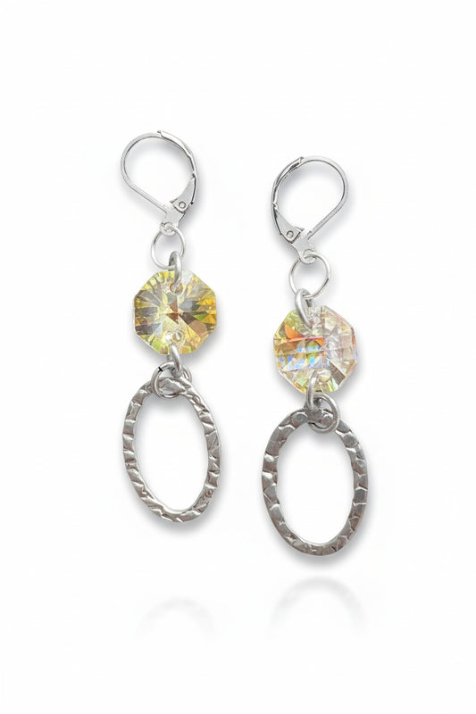 Sterling Silver with Swarovski Crystals and Blue Chalcedony