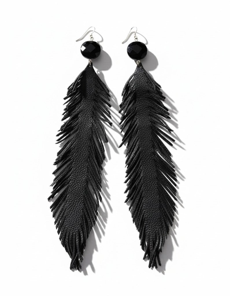 Sterling Silver with Black Onyx Bead Earrings