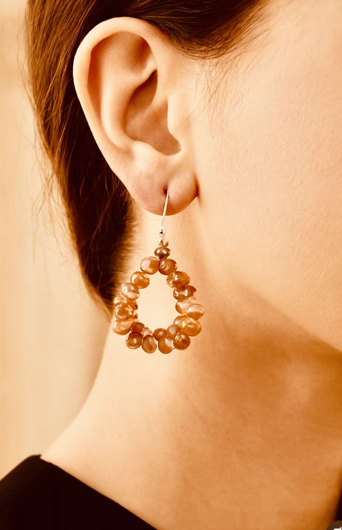 Sterling Silver with Brown Cat’s Eye Earrings