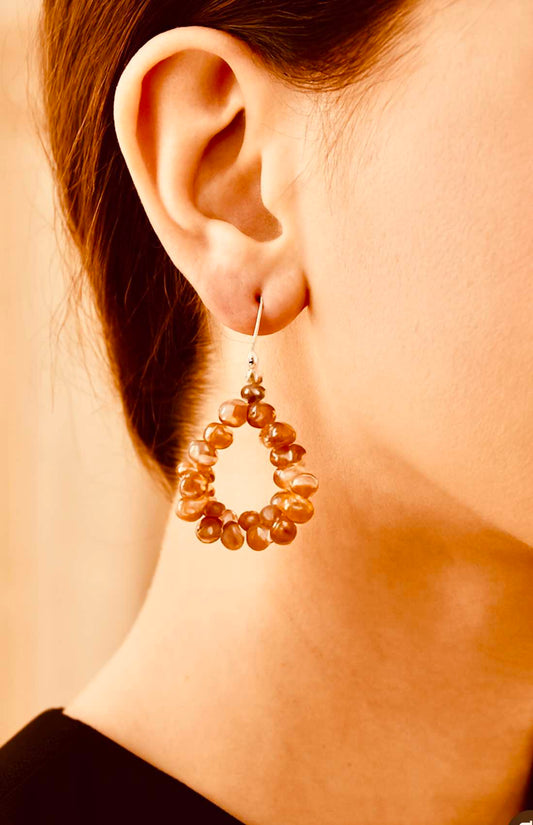 Sterling Silver with Brown Cat’s Eye Earrings