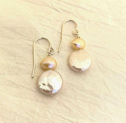 Sterling Silver with Coin Freshwater Pearls