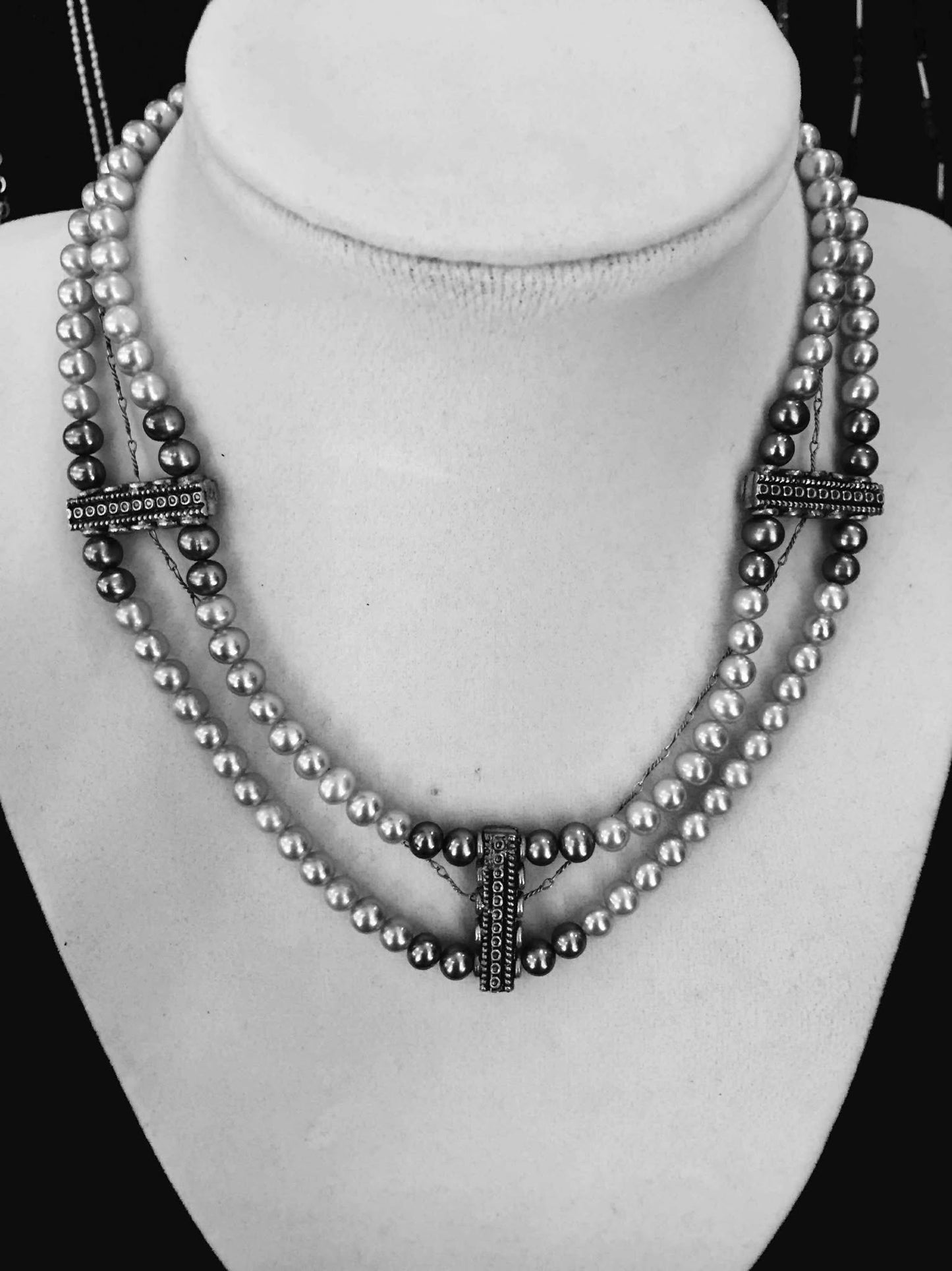 Sterling Silver with Light Grey Mother of Pearl