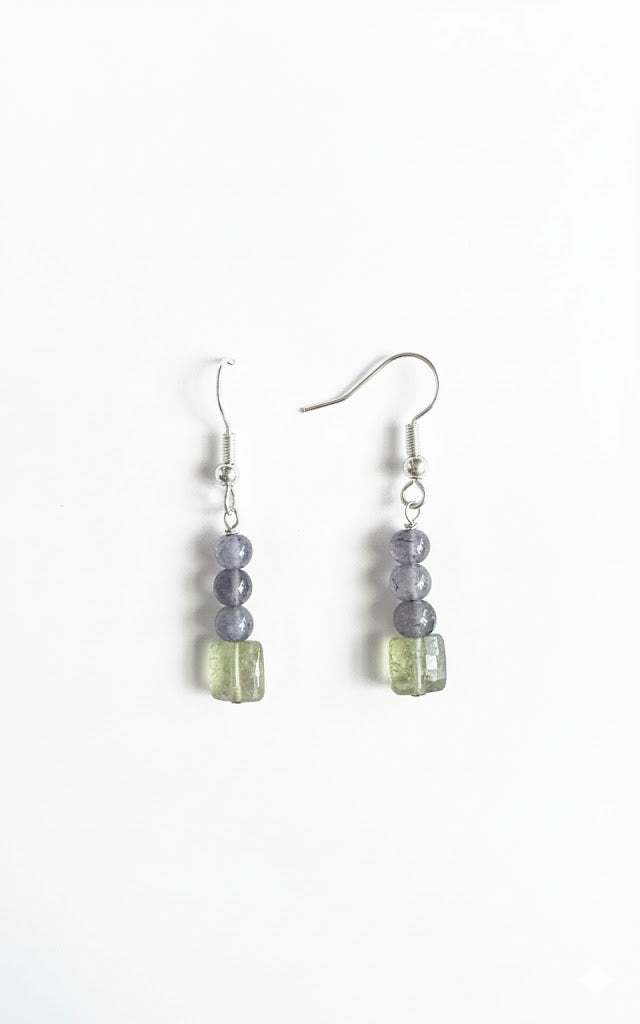 Sterling Silver with Purple and Green Stones