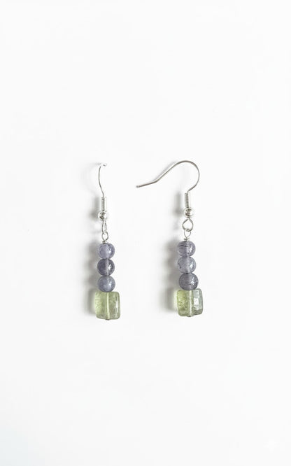 Sterling Silver with Purple and Green Stones