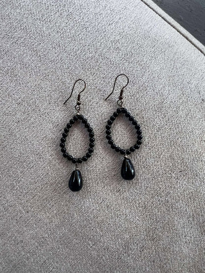 Sterling Silver and Black Onyx Earrings