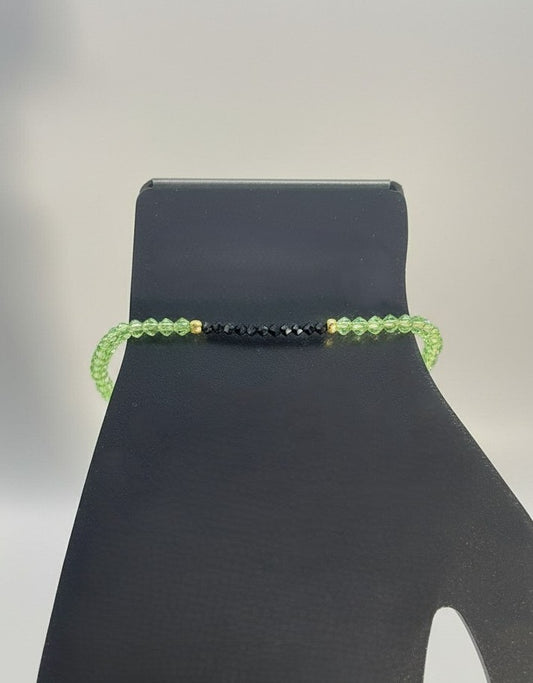 Black and Green Swarovski Crystals Bracelet