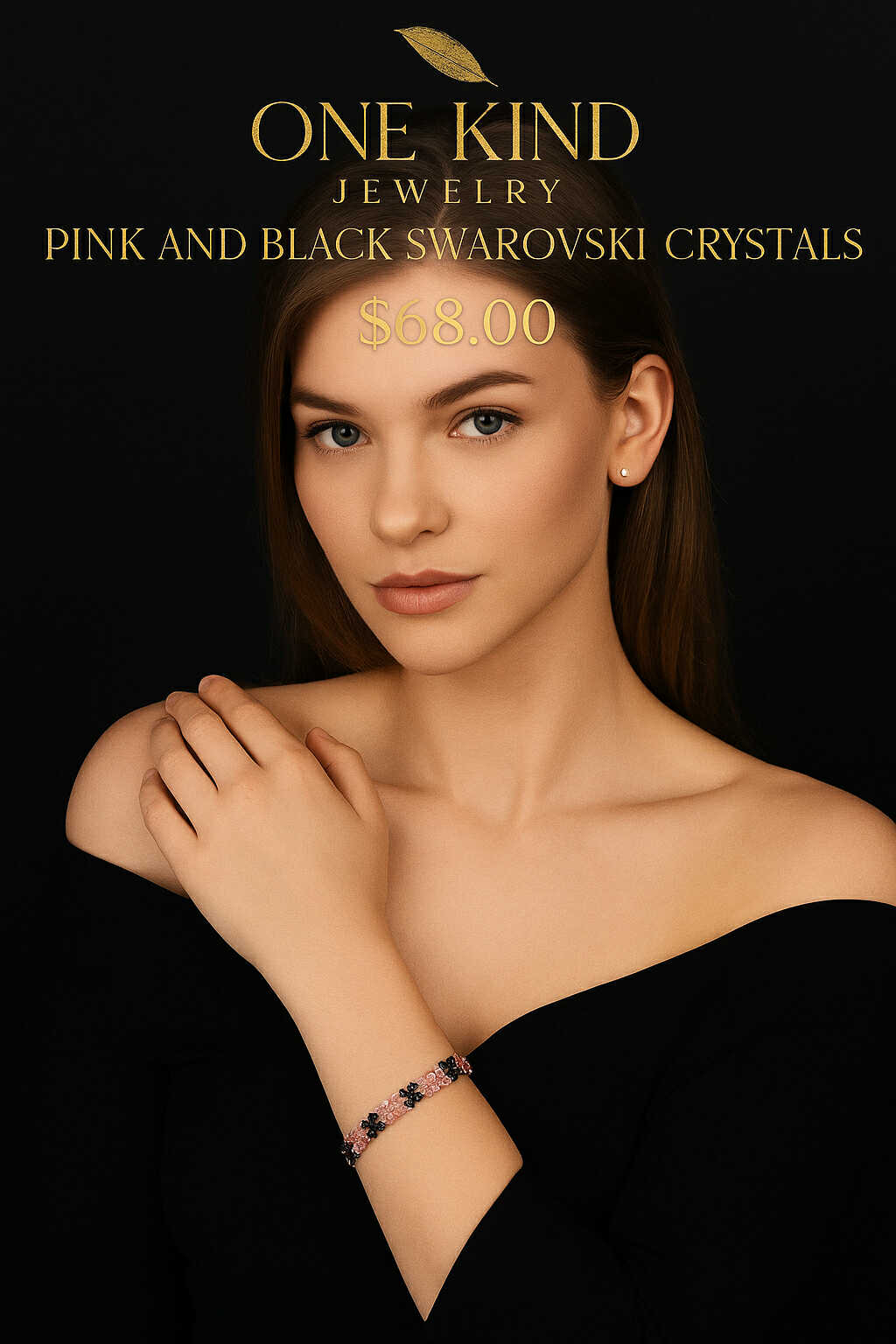 Pink and Black Swarovski Crystals