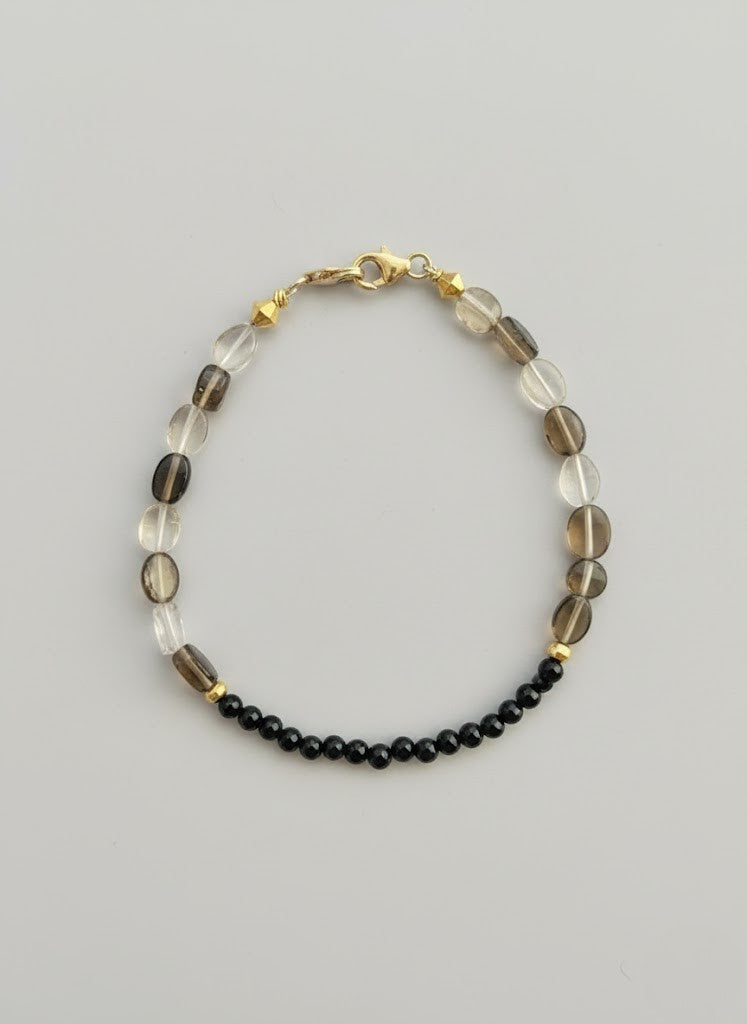 Smoky Topaz, Black Onyx, and 14K Gold Filled