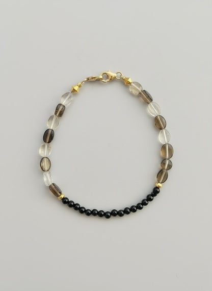 Smoky Topaz, Black Onyx, and 14K Gold Filled
